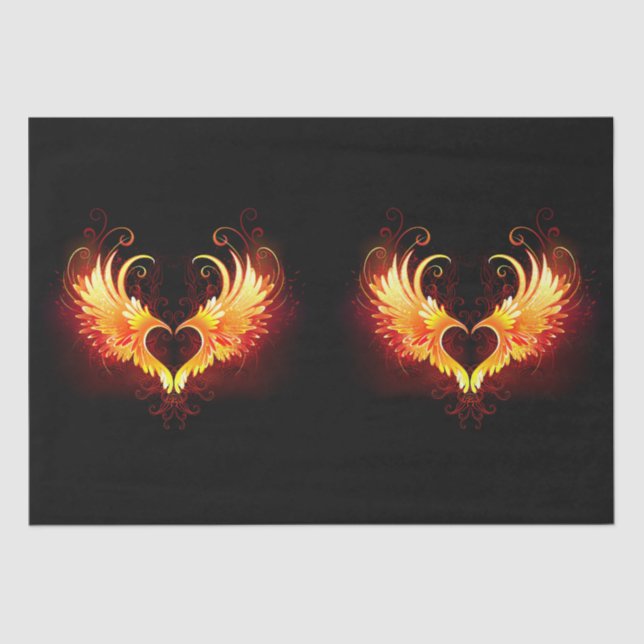 Papier Mousseline Angel Fire Heart with Wings (Recto)