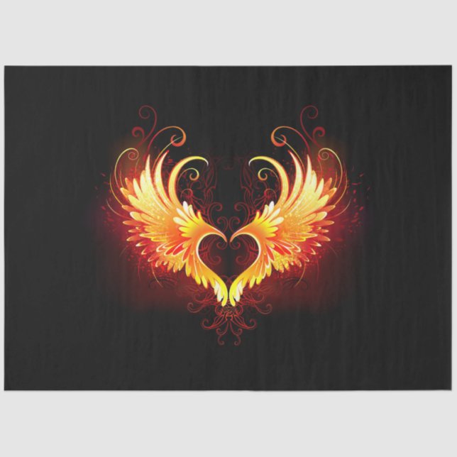 Papier Mousseline Angel Fire Heart with Wings (Recto)