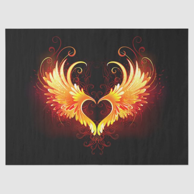 Papier Mousseline Angel Fire Heart with Wings (Recto)