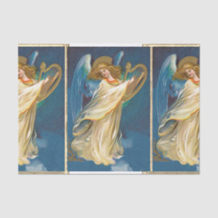 Papier Mousseline Angel Jouant De La Musique Sur Une Harpe