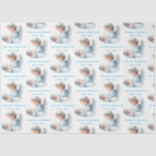 Papier Mousseline Angel Surveillant Baby Boy Baptism