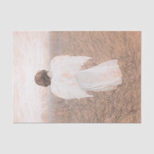 Papier Mousseline Angel Vintage Sepia Sketch Art