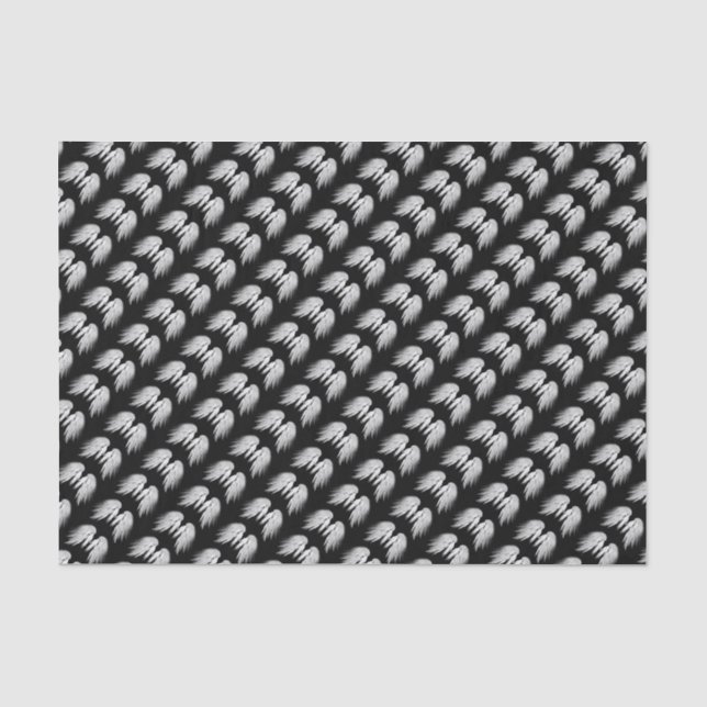 Papier Mousseline ANGEL WINGS Black Personnalisable Motif (Recto)