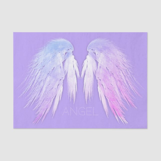 Papier Mousseline ANGEL WINGS Fairy Purple Nom personnalisé (Recto)