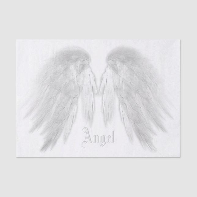 Papier Mousseline ANGEL WINGS White Nom personnalisé (Recto)