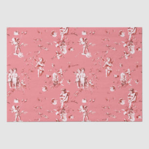 Papier Mousseline Angels Cupides Vintages Floral Rose