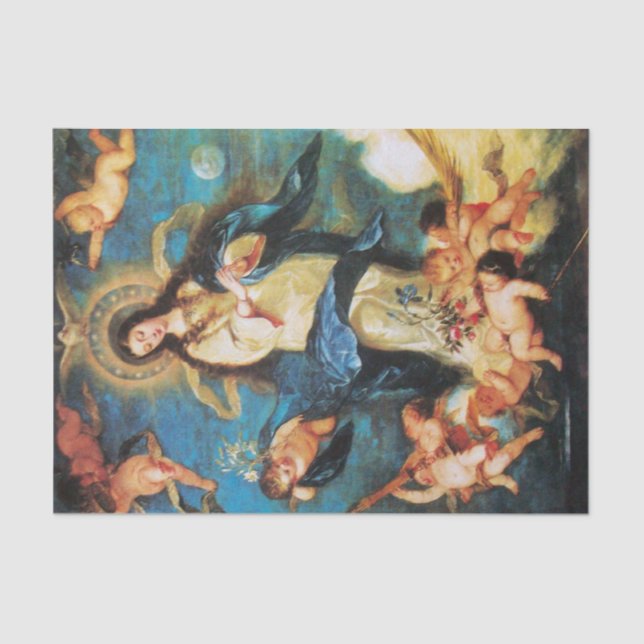 Papier Mousseline Angels et Immaculée Conception de la Vierge (Recto)