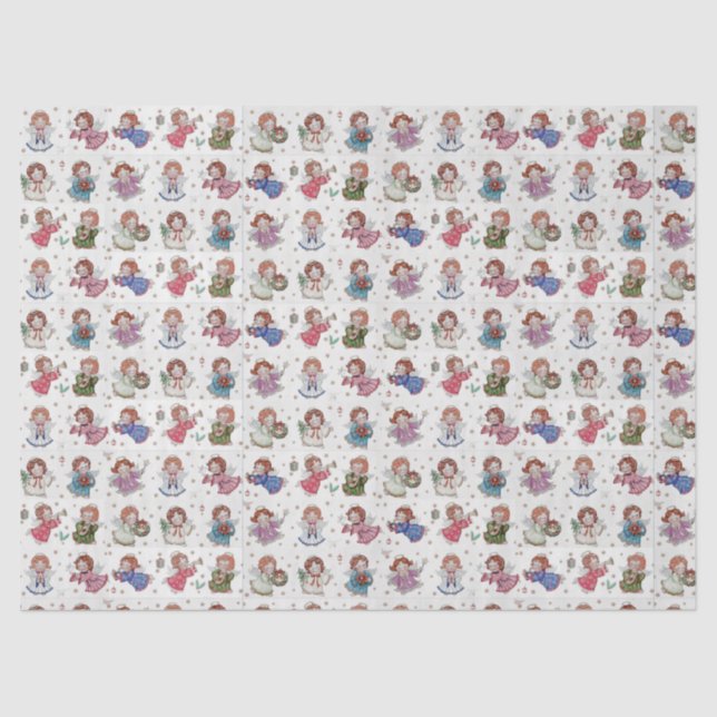 Papier Mousseline Anges de Noël (Recto)
