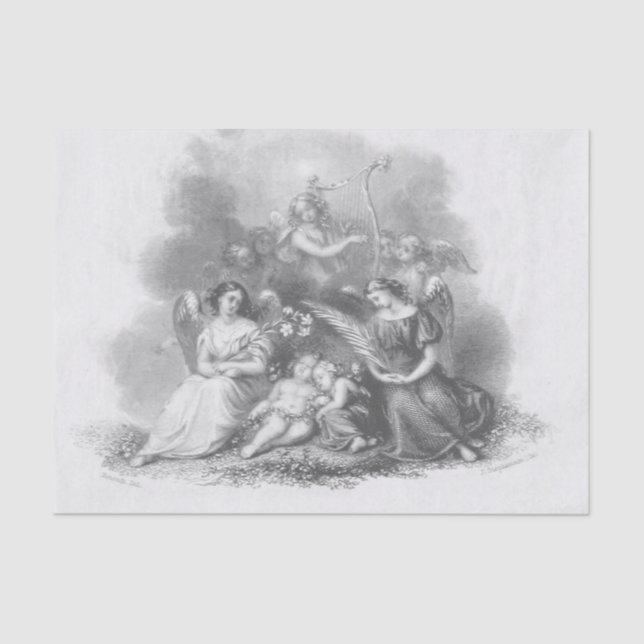 Papier Mousseline Anges et anges (Recto)