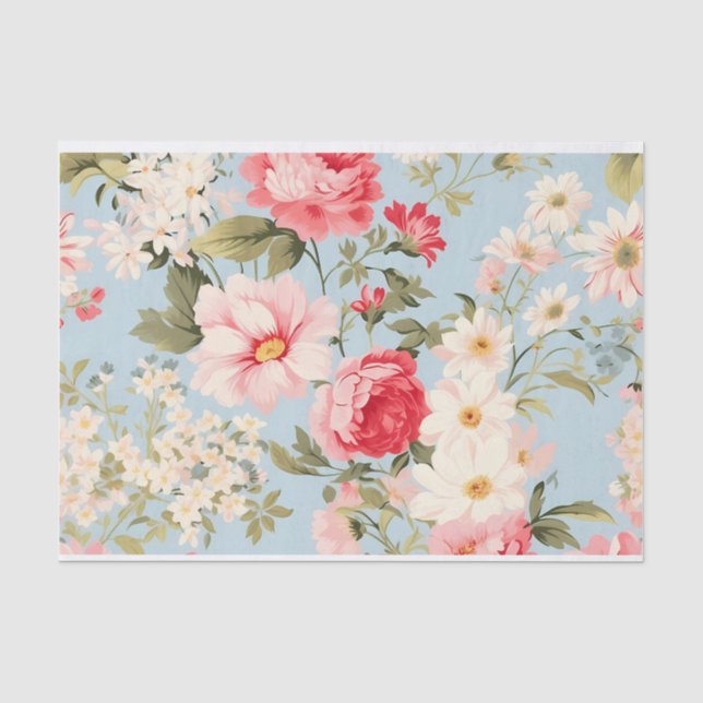 Papier Mousseline Anglais Campagne Flower Gardens Tissue Paper (Recto)