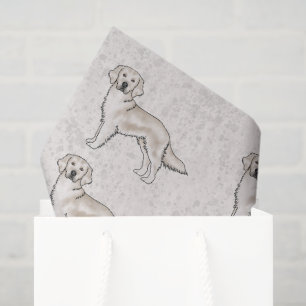 Papier Mousseline Anglais Cream Golden Retriever Chien Motif d'impre
