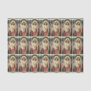 Papier Mousseline Angle avec ruban rose