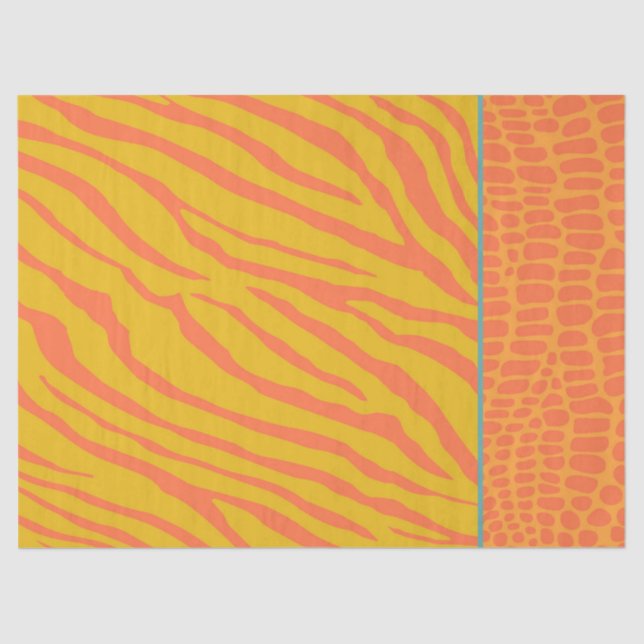 Papier Mousseline Animal Tiger Imprimer Enfants Ados Tropical Cadeau (Recto)