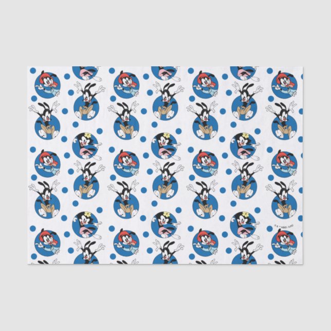 Papier Mousseline Animaniacs | Yakko, Wakko, & Motif du cercle de po (Recto)