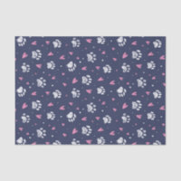 Animaux Empreintes de pattes Heart Doodle Motif Va