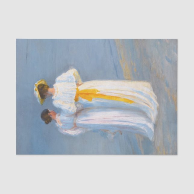 Papier Mousseline Anna Ancher et Marie Krøyer sur la plage, Krøyer (Recto)