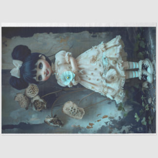 Papier Mousseline Annabelle Robe Beige Découpage Tissu