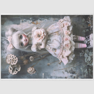 Papier Mousseline Annabelle Robe Rose Découpage Tissu