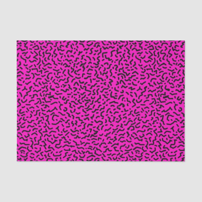 Papier Mousseline Années 80/90 Hot rose Wiggly Retro (Recto)