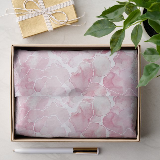 Papier Mousseline Anniversaire Abstrait Rose Chic (Cadeau)