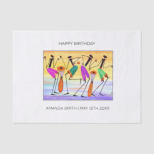 Papier Mousseline Anniversaire, aquarelle Expression du bonheur