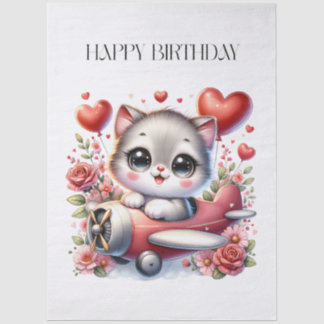 Papier Mousseline Anniversaire de Kitten Pilot
