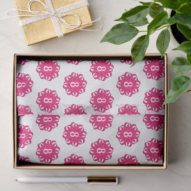 Papier Mousseline Anniversaire rose de 8 ans (Cadeau)