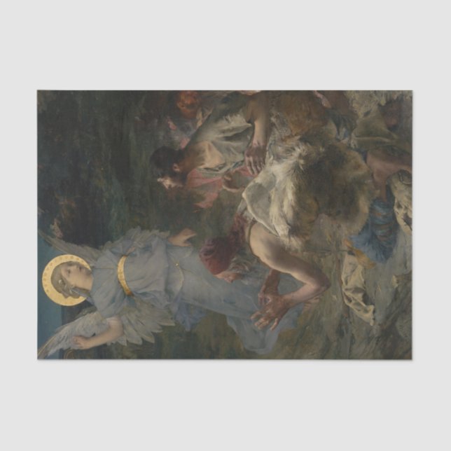 Papier Mousseline Annonciation aux bergers par Jules Bastien (Recto)