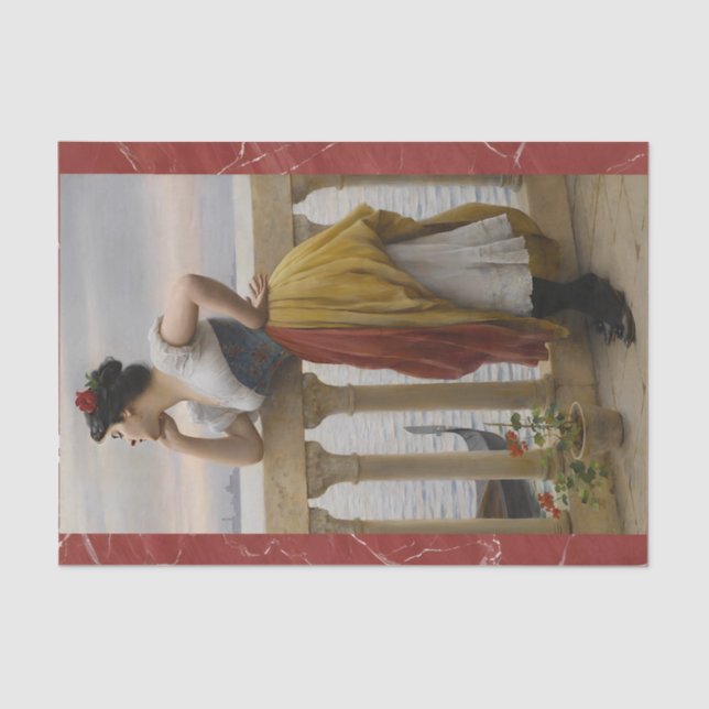 Papier Mousseline Anticipation par Eugene de Blaas, Art Decoupage (Recto)