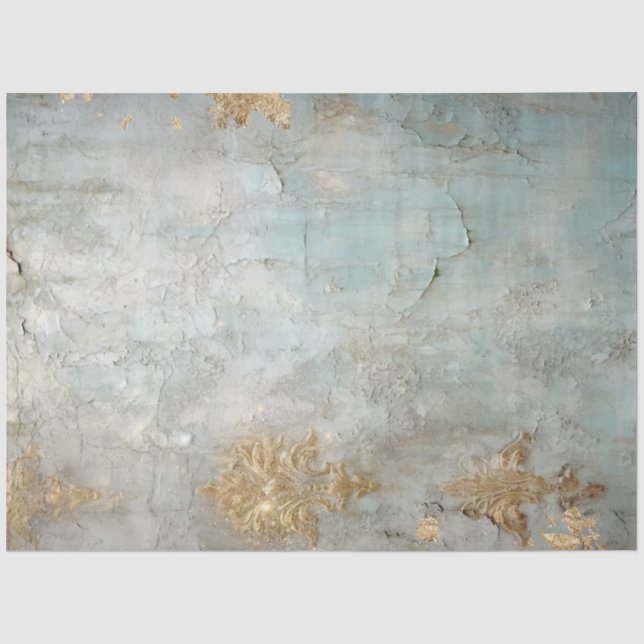 Papier Mousseline Antique Blue Romance Design Series 4 (Recto)