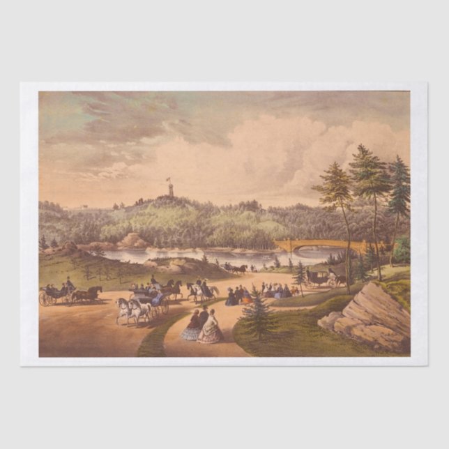 Papier Mousseline Antique Central Park #1, Distressed BG #3 (Recto)