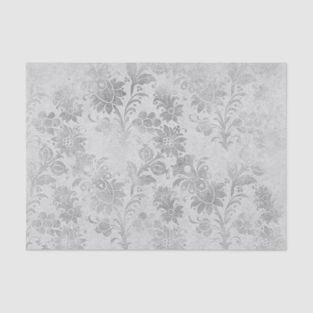Papier Mousseline Antique Damask Floral (Recto)