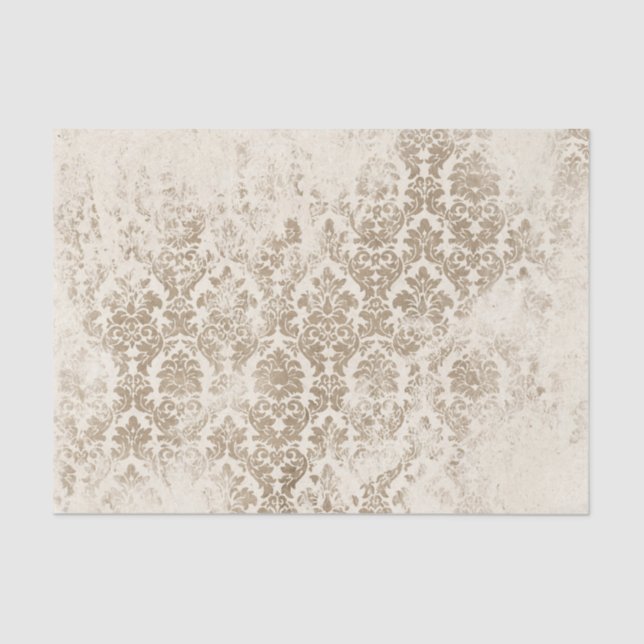 Papier Mousseline Antique Gold Damask (Recto)