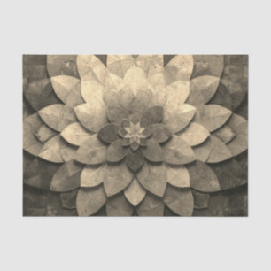 Papier Mousseline Antique Golden Mandala Art Fleur texturée