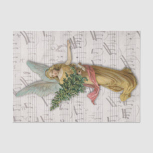 Papier Mousseline Antique Noël Angel Victorien Christian Big