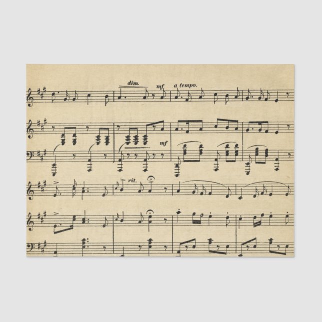 Papier Mousseline Antique Sheet Music (Recto)
