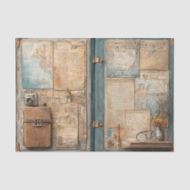 Papier Mousseline Antique Traveler Satchel Vintage (Recto)