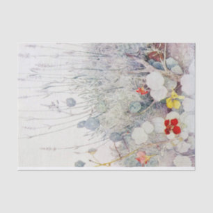 Papier Mousseline Antique Watercolor Wild Nasturtiums Tissue Paper
