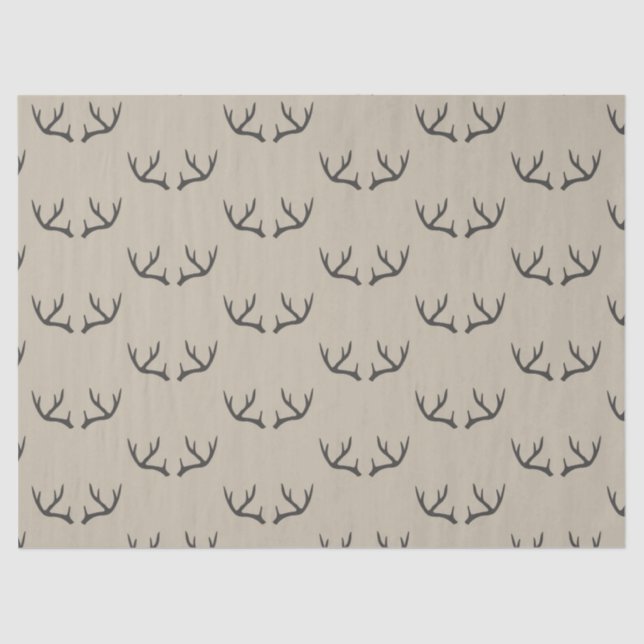 Papier Mousseline Antlers, noir et taupe (Recto)