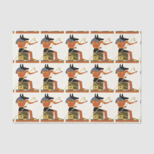 Papier Mousseline Anubis Egyptian Folk Art 1