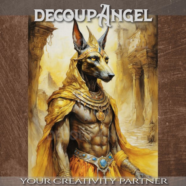 Papier Mousseline Anubis : Protecteur Divin des Âmes - Découpage - (Créateur téléchargé)