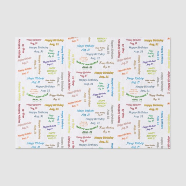 Papier Mousseline Août 31 Anniversaire Tissue Paper (Recto)