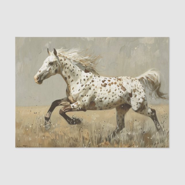 Papier Mousseline Appaloosa Cheval à l'huile Peinture Découpage (Recto)