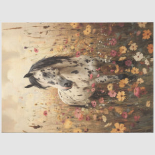 Papier Mousseline Appaloosa Horse Fleur sauvage Champ Découpage