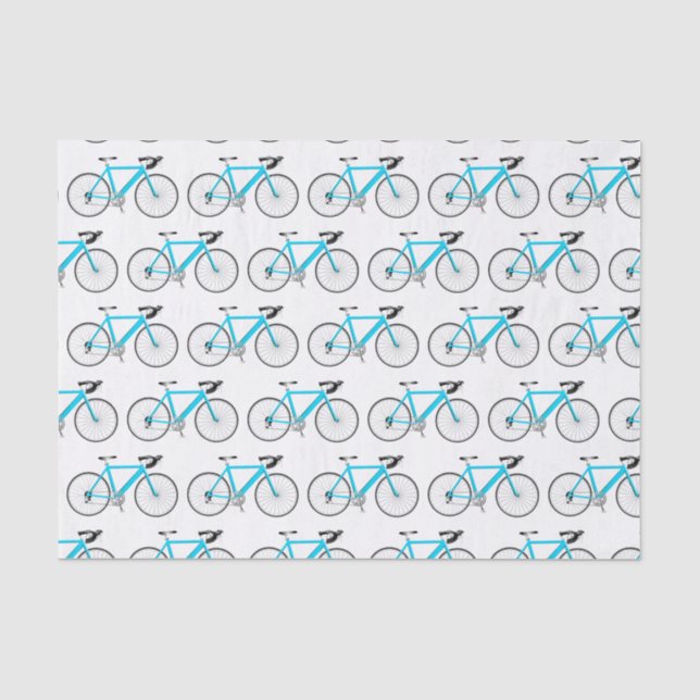 Papier Mousseline Aqua Bicycle sur papier Tissu Blanc (Recto)