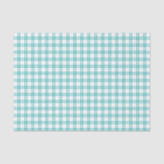 Papier Mousseline Aqua En vichy (Recto)