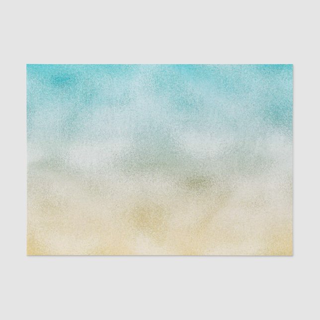 Papier Mousseline Aqua et Gold Ombre Foil (Recto)