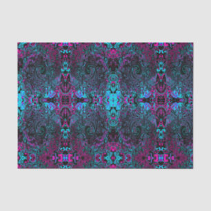 Papier Mousseline Aqua Magenta et Abstrait noir