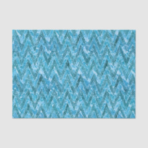 Papier Mousseline Aqua Marbled Chevron