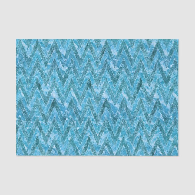 Papier Mousseline Aqua Marbled Chevron (Recto)
